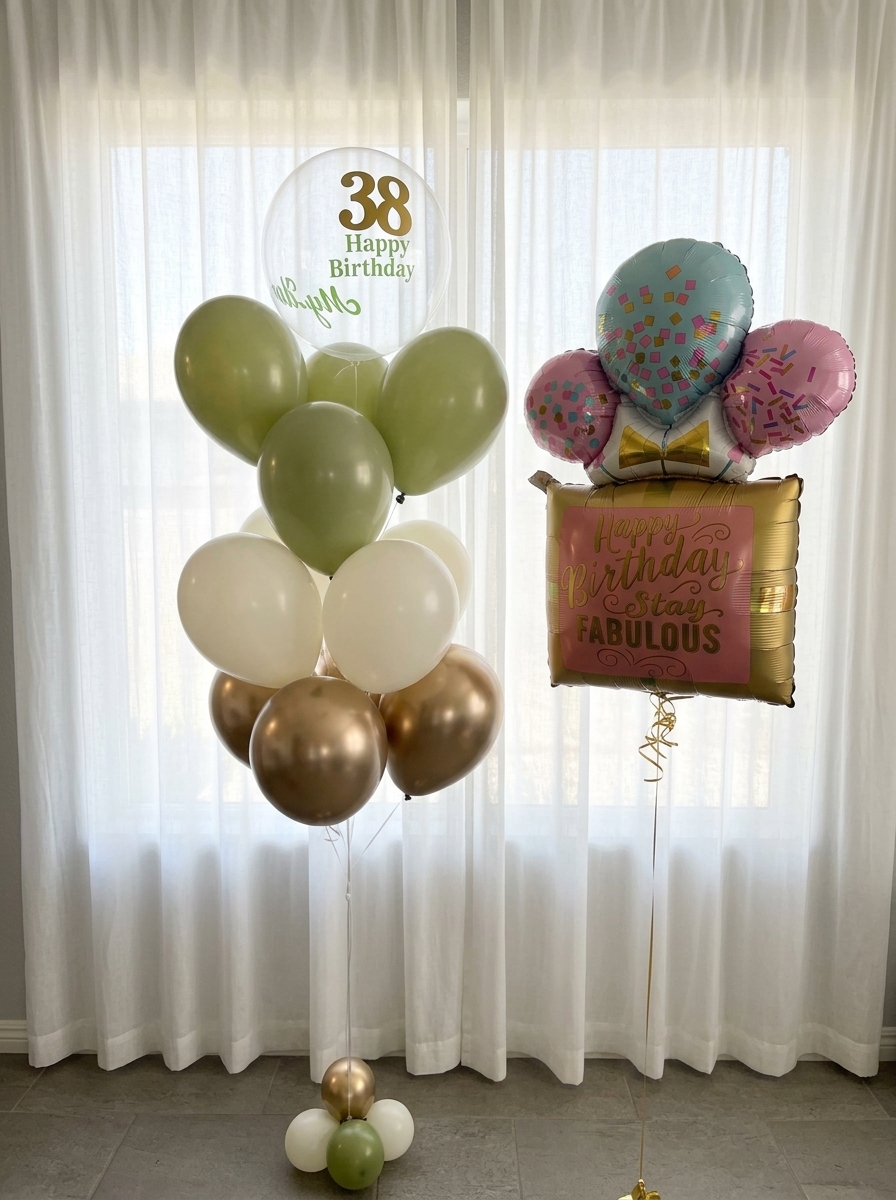 Duet of helium bouquets